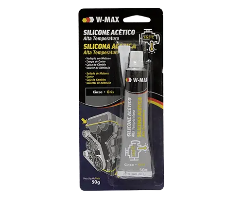 SILICONA ACÉTICA GRIS ALTA TEMPERATURA 50 GR W-MAX WURTH 05986323056