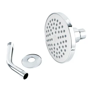 REGADERA TIPO PLATILLO ANTISARRO DE 4 1/2" CON BRAZO Y CHAPETÓN