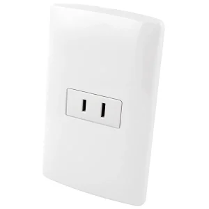 CONTACTO POLARIZADO CON PLACA PLÁSTICA - BLANCO