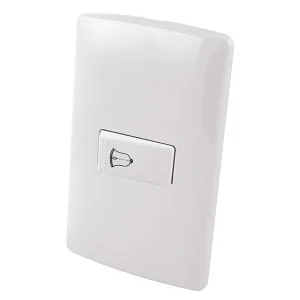 BOTÓN TIMBRE DE TECLA CON PLACA PLÁSTICA - BLANCO