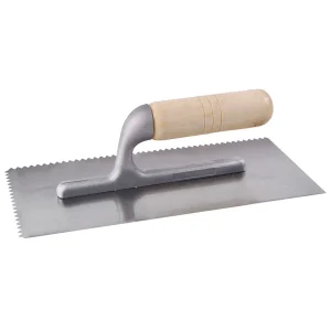 LLANA DENTADA TRIANGULAR DE ACERO AL ALTO CARBÓN CON MANGO DE MADERA 6 REMACHES, 11" X 5"