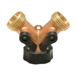 ADAPTADOR PARA MANGUERA DE RIEGO EN "Y" DE BRONCE 11 X 7 CM