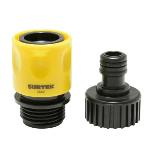 JUEGO DE CONECTORES PARA GRIFO CON SISTEMA CLIC Y ADAPTADOR 3/4" GHT, 2 PIEZAS