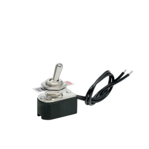 APAGADOR DE PALANCA METAL CON CABLE DE 14 CM 6 A, COLOR BLANCO