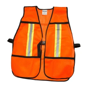 CHALECO DE SEGURIDAD DE MALLA DE POLIÉSTER CON CORREAS AJUSTABLES NARANJA UNITALLA