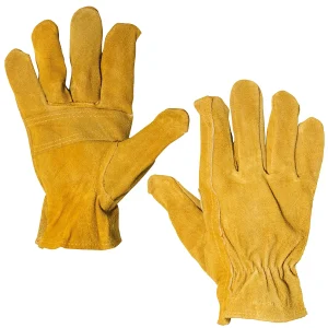 GUANTES DE CARNAZA TIPO SOLDADOR CON FORRO INTERNO PUÑO LARGO UNITALLA