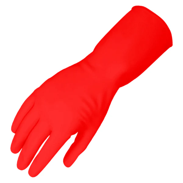 GUANTES DE LÁTEX PARA LIMPIEZA ROJO AKSI